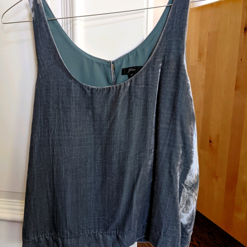 J. Crew Blue Velvet Tank Top